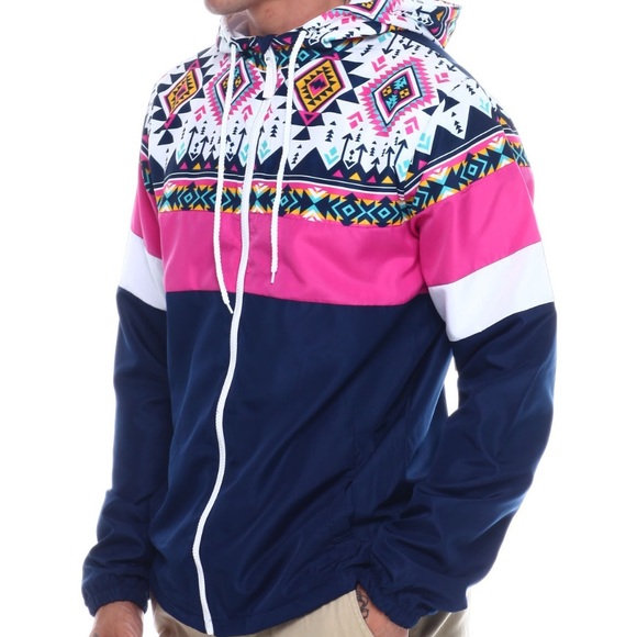 blackjack Other - Jackblack Navy Blue- multicolored Aztec/tribal  windbreaker size XL